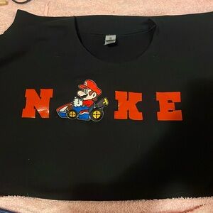 Red Mario "nike" pullover i can do any size and color! this is a black large.